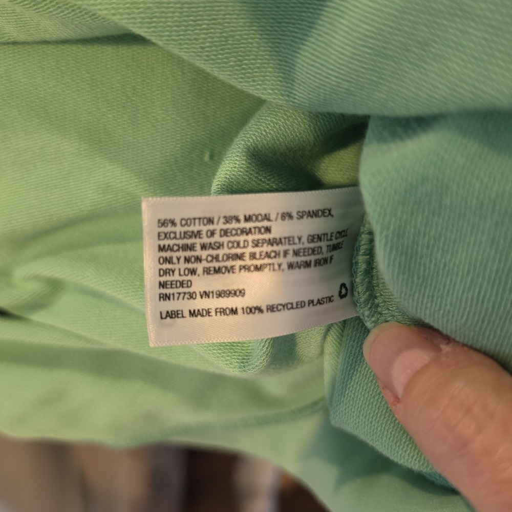 JoyLab Mint Green French Terry Oversized Sweatshirt Pullover Medium Flaw - Picture 7 of 7